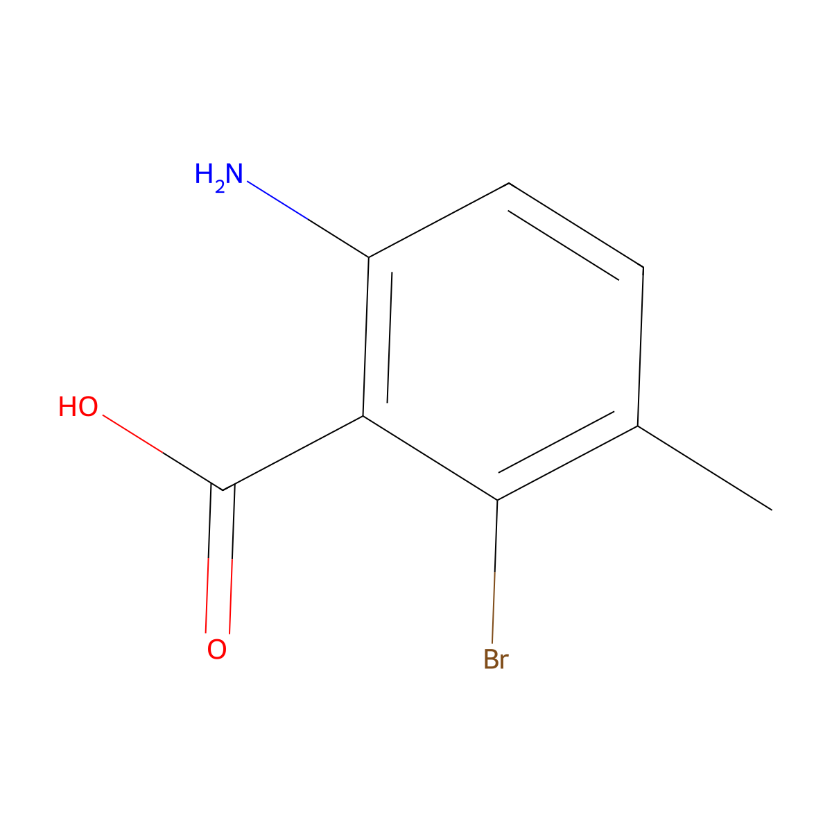 2-Amino-6-bromo-5-methylbenzoic acid molecular structure, CAS 147149-85-7