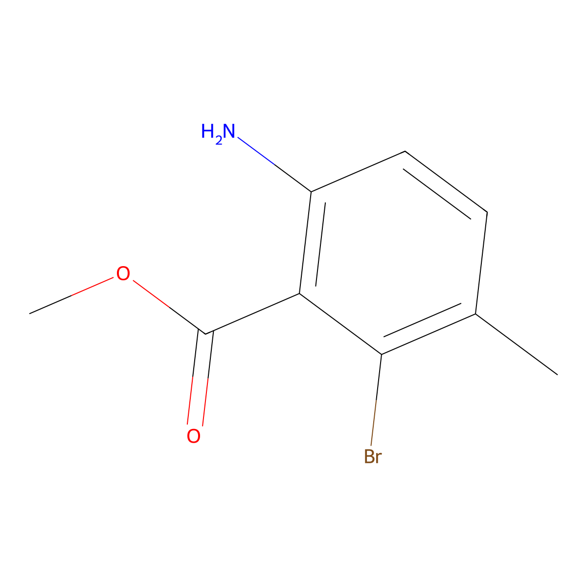 Methyl 6-amino-2-bromo-3-methylbenzoate molecular structure, CAS 147149-88-0
