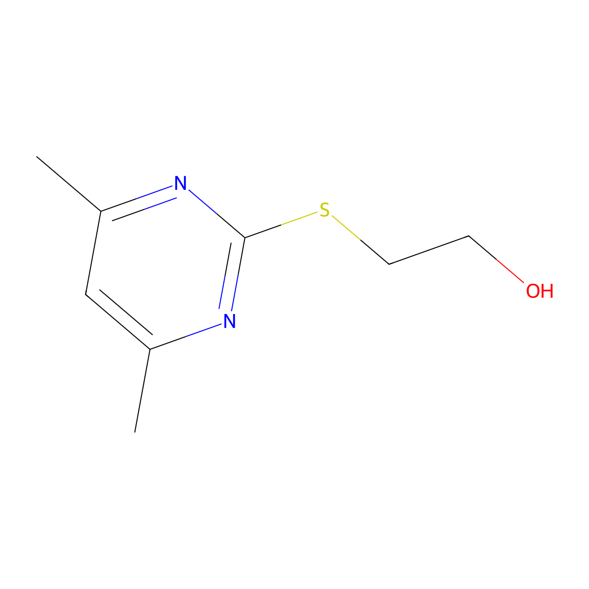 2-(4,6-Dimethylpyrimidin-2-yl)sulfanylethanol molecular structure, CAS 14716-30-4