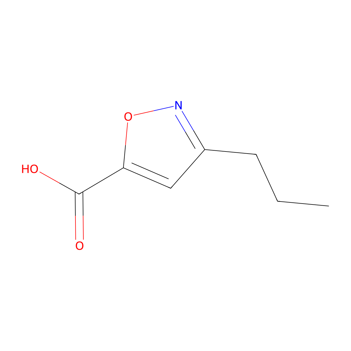 3-Propyl-1,2-oxazole-5-carboxylic acid molecular structure, CAS 14716-92-8