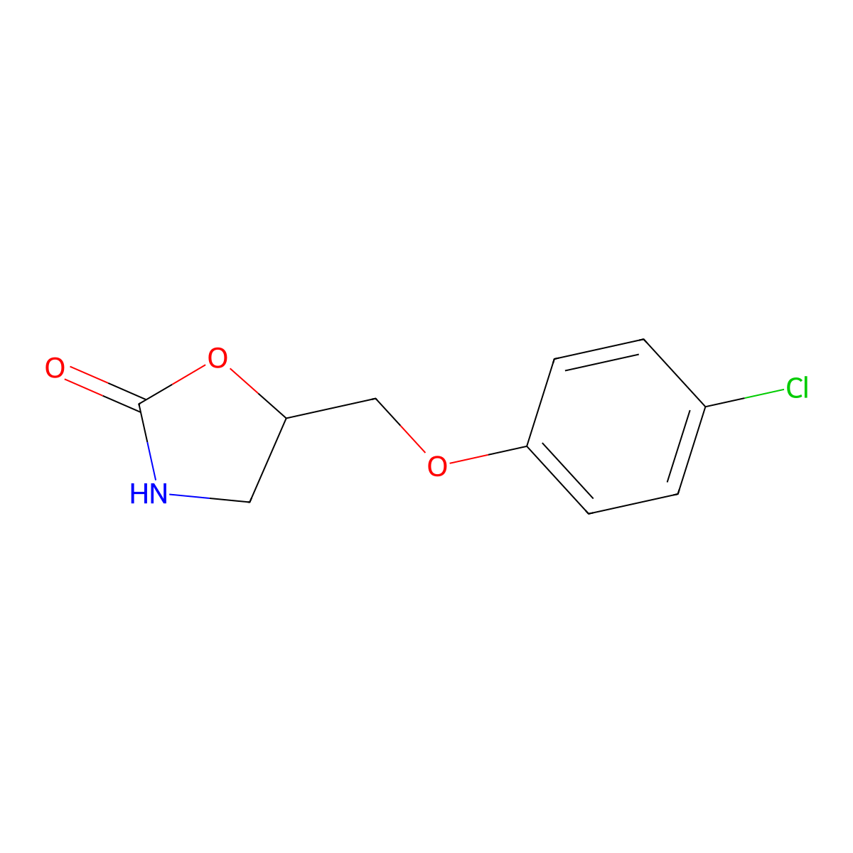 5-[(4-Chlorophenoxy)methyl]-1,3-oxazolidin-2-one molecular structure, CAS 14716-97-3