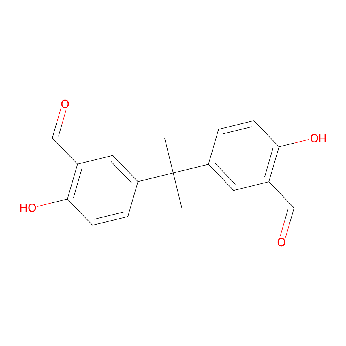 5-[1-(3-Formyl-4-hydroxyphenyl)-1-methylethyl]-2-hydroxybenzaldehyde molecular structure, CAS 147168-54-5