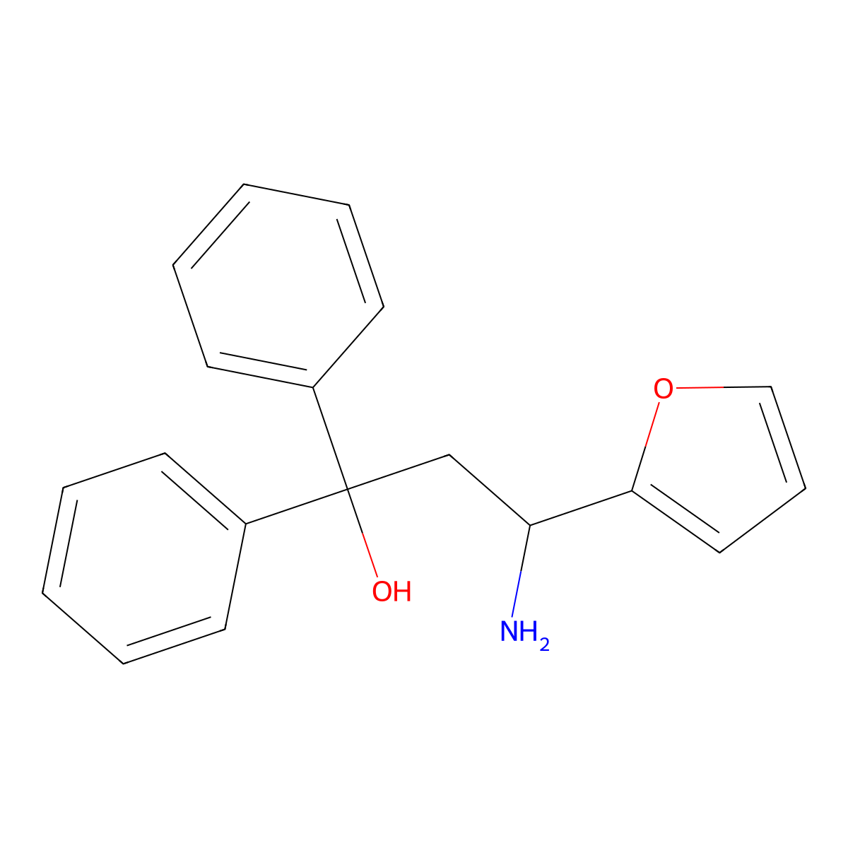 3-Amino-3-(furan-2-yl)-1,1-diphenylpropan-1-ol molecular structure, CAS 14717-63-6