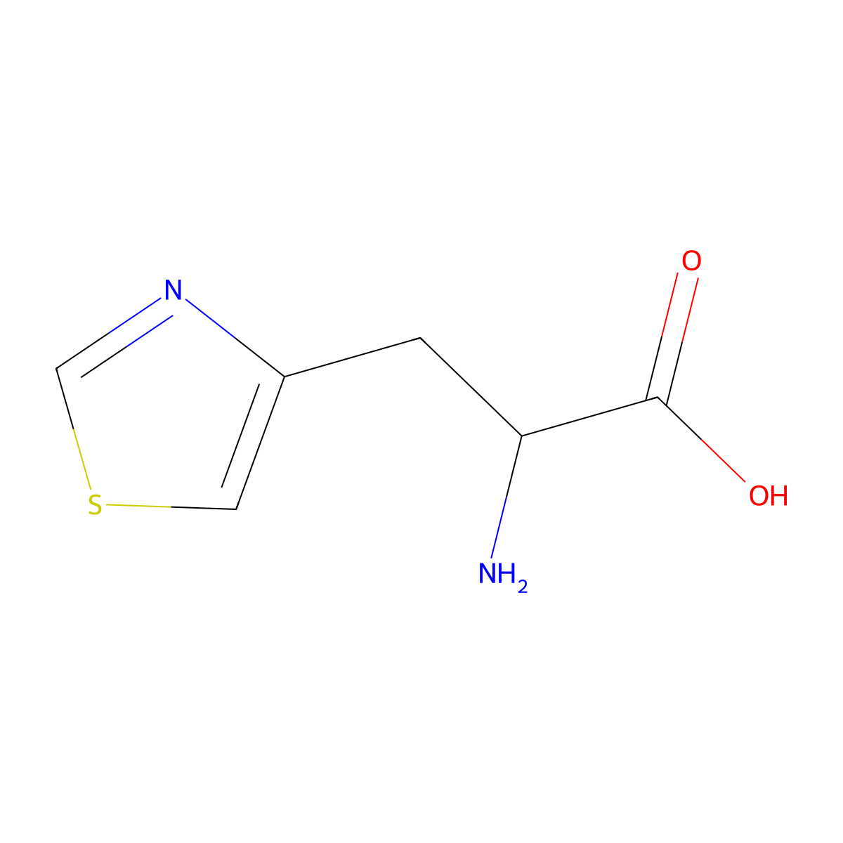 2-Amino-3-(thiazol-4-yl)propanoic acid molecular structure, CAS 14717-97-6