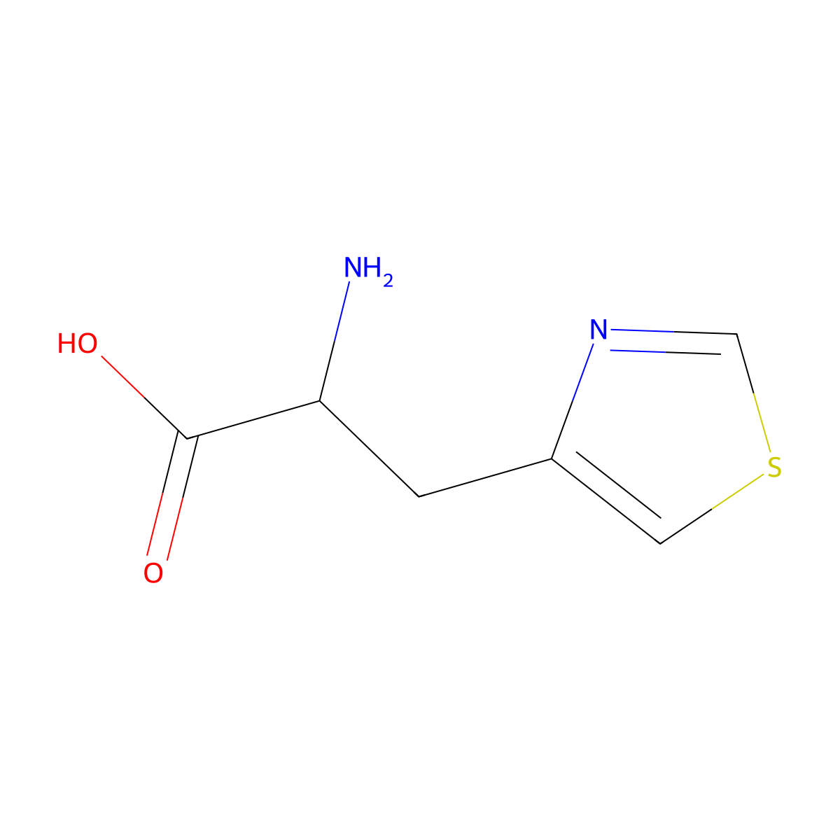 2-Amino-3-(thiazol-4-yl)propanoic acid molecular structure, CAS 14717-97-6