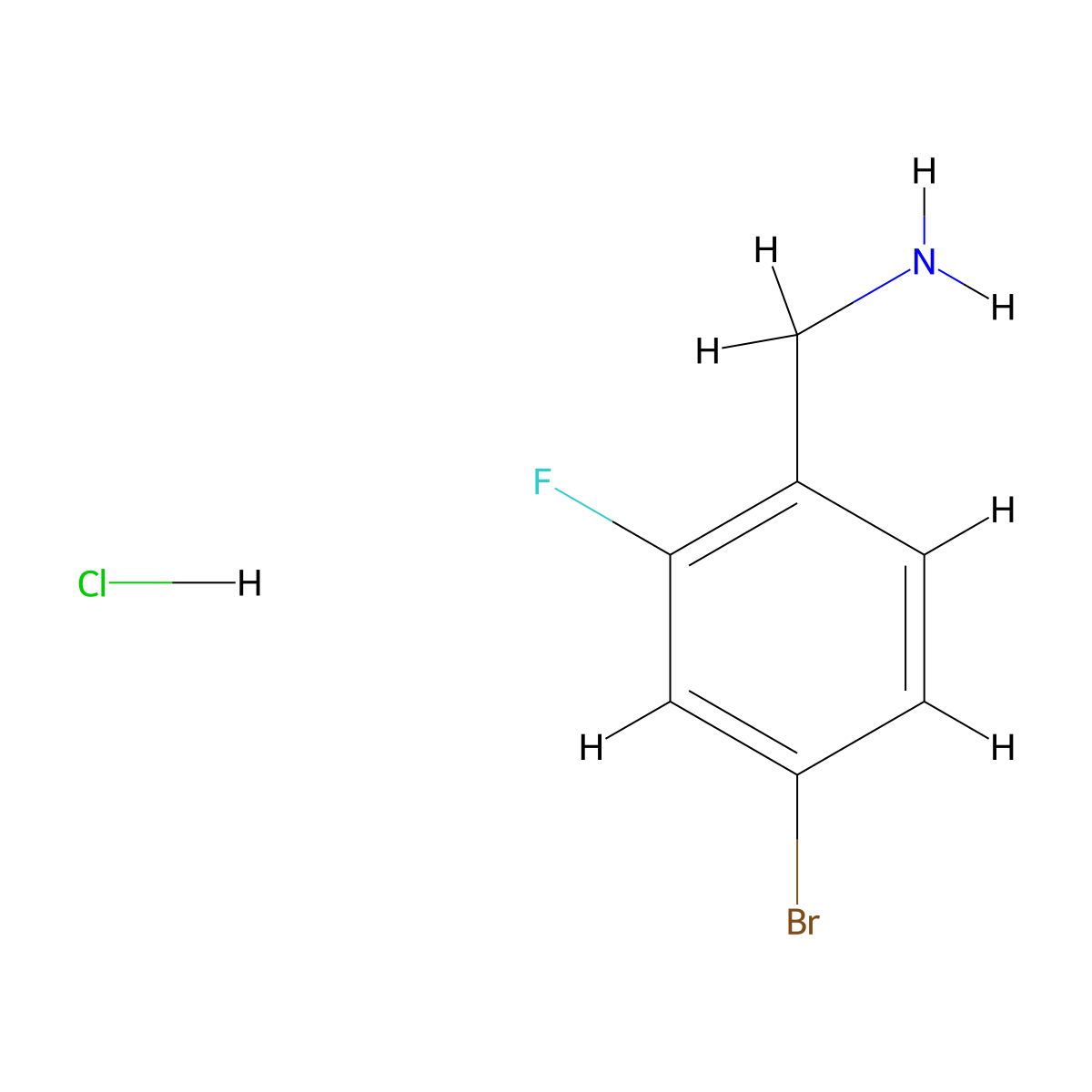 4-Bromo-2-fluorobenzylamine hydrochloride molecular structure, CAS 147181-08-6