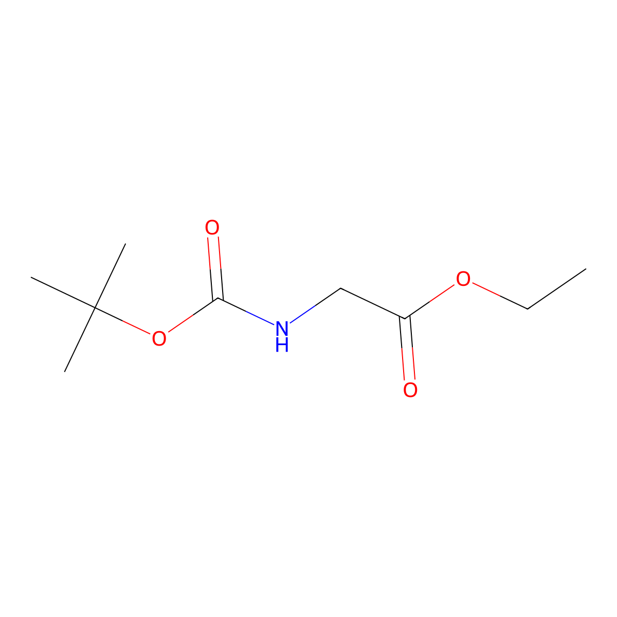 Ethyl 2-((tert-butoxycarbonyl)amino)acetate molecular structure, CAS 14719-37-0