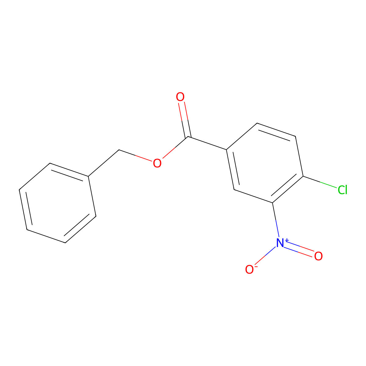 Benzoic acid, 4-chloro-3-nitro-, phenylmethyl ester molecular structure, CAS 14719-80-3