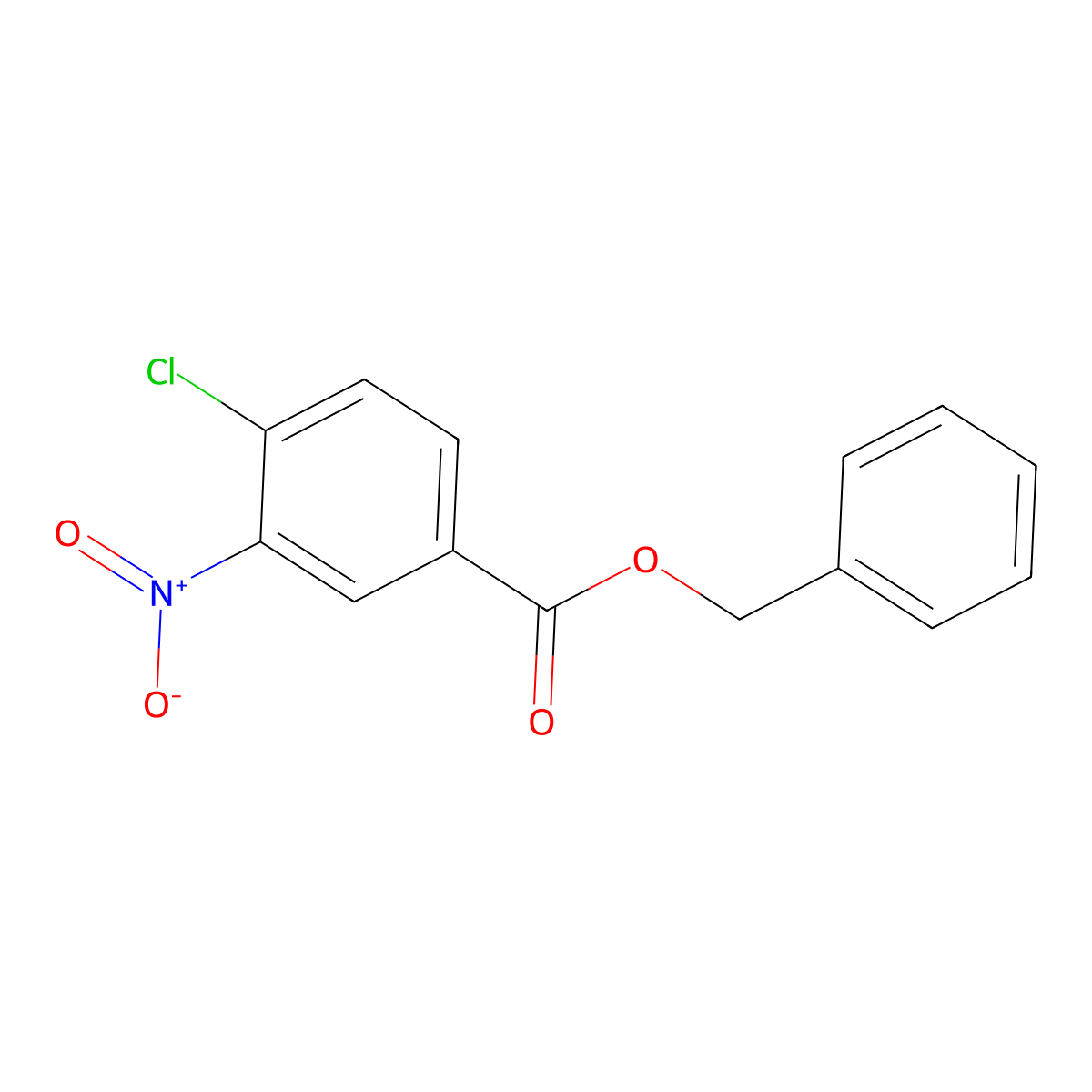 Benzoic acid, 4-chloro-3-nitro-, phenylmethyl ester molecular structure, CAS 14719-80-3