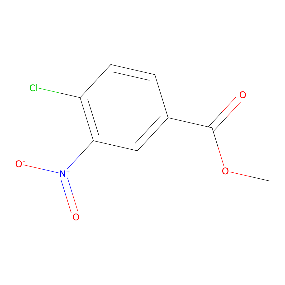 Methyl 4-chloro-3-nitrobenzoate molecular structure, CAS 14719-83-6