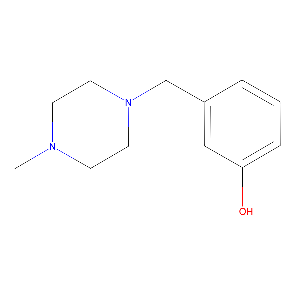 3-[(4-Methyl-1-piperazinyl)methyl]phenol molecular structure, CAS 147192-84-5