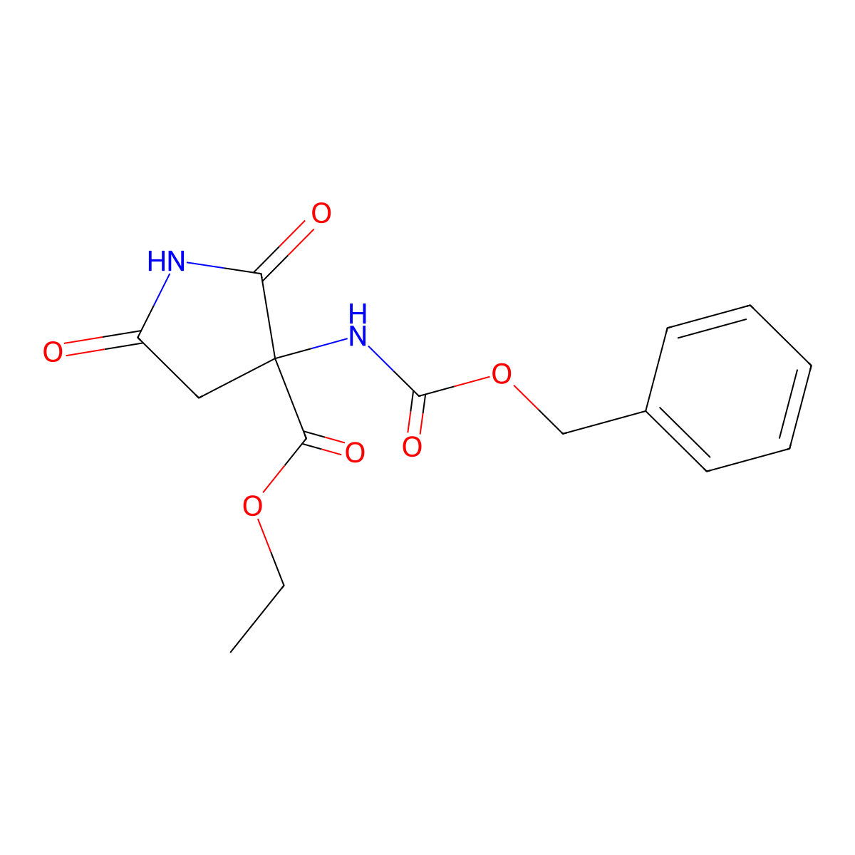 Ethyl 3-(((benzyloxy)carbonyl)amino)-2,5-dioxopyrrolidine-3-carboxylate molecular structure, CAS 147194-10-3
