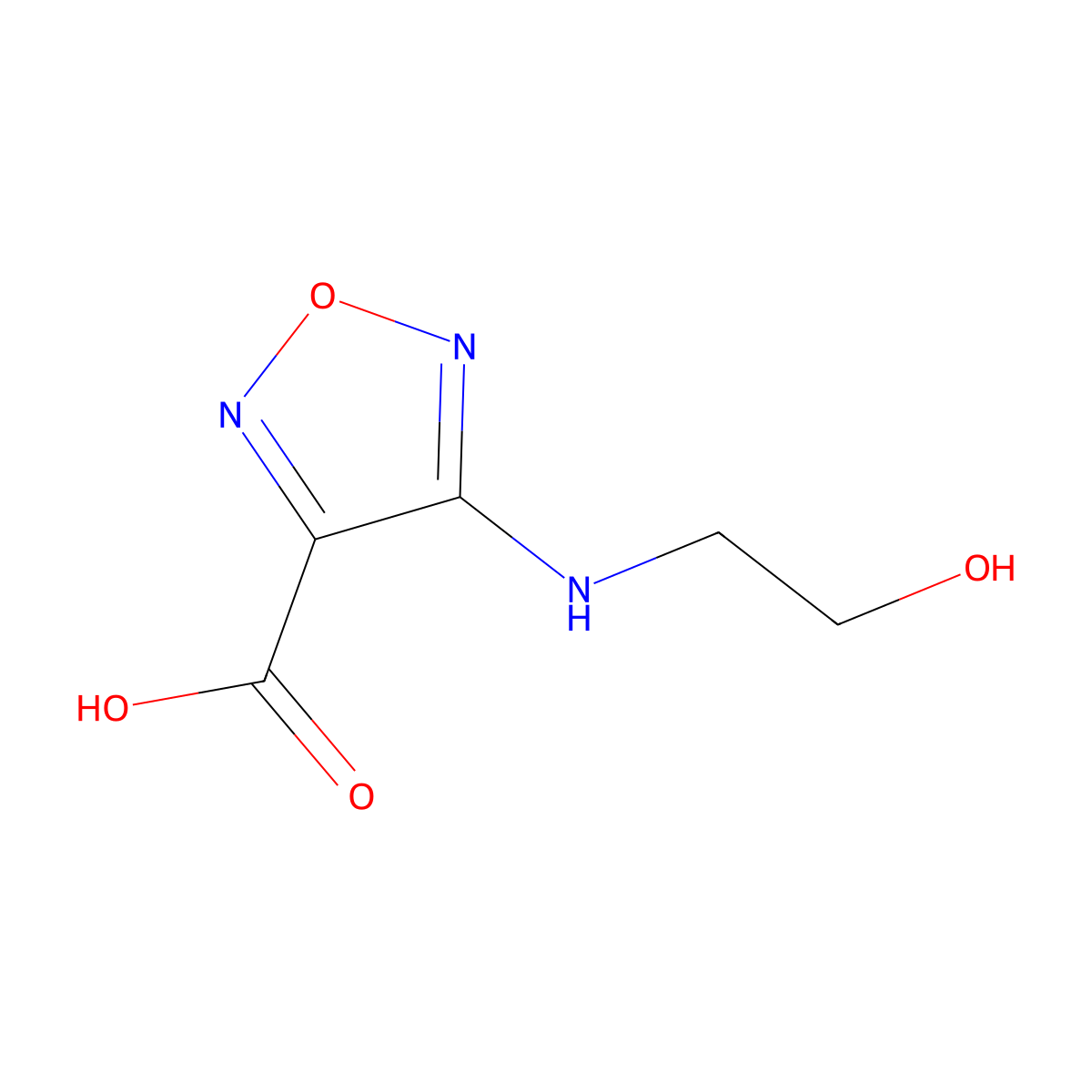 4-((2-Hydroxyethyl)amino)-1,2,5-oxadiazole-3-carboxylic acid molecular structure, CAS 147194-40-9