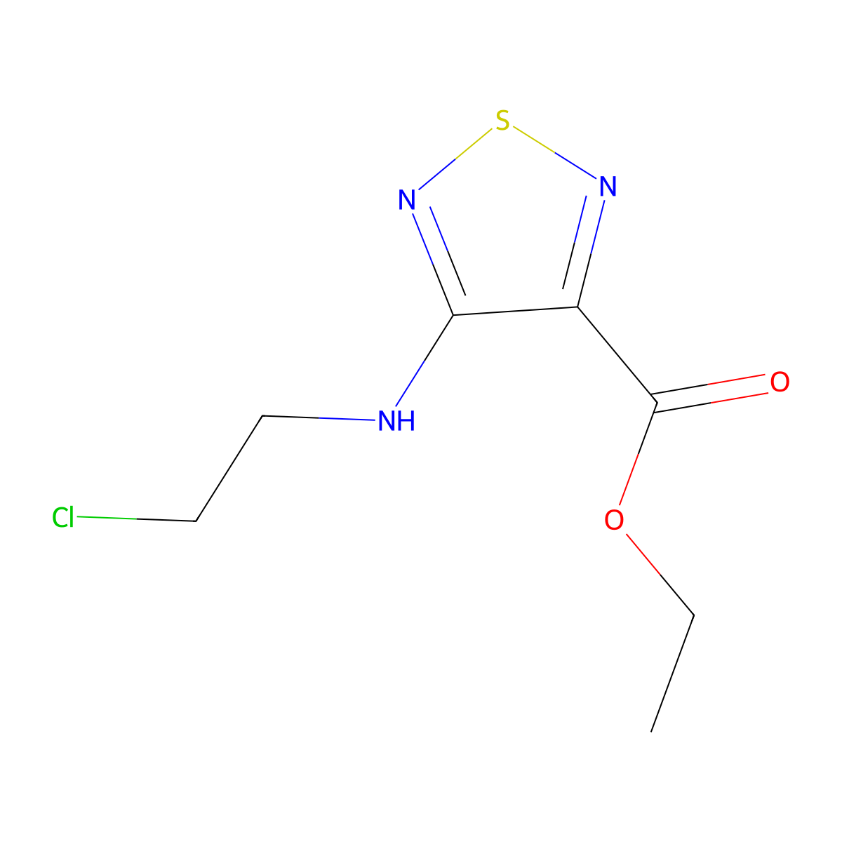 Ethyl 4-(2-chloroethylamino)-1,2,5-thiadiazole-3-carboxylate molecular structure, CAS 147194-42-1