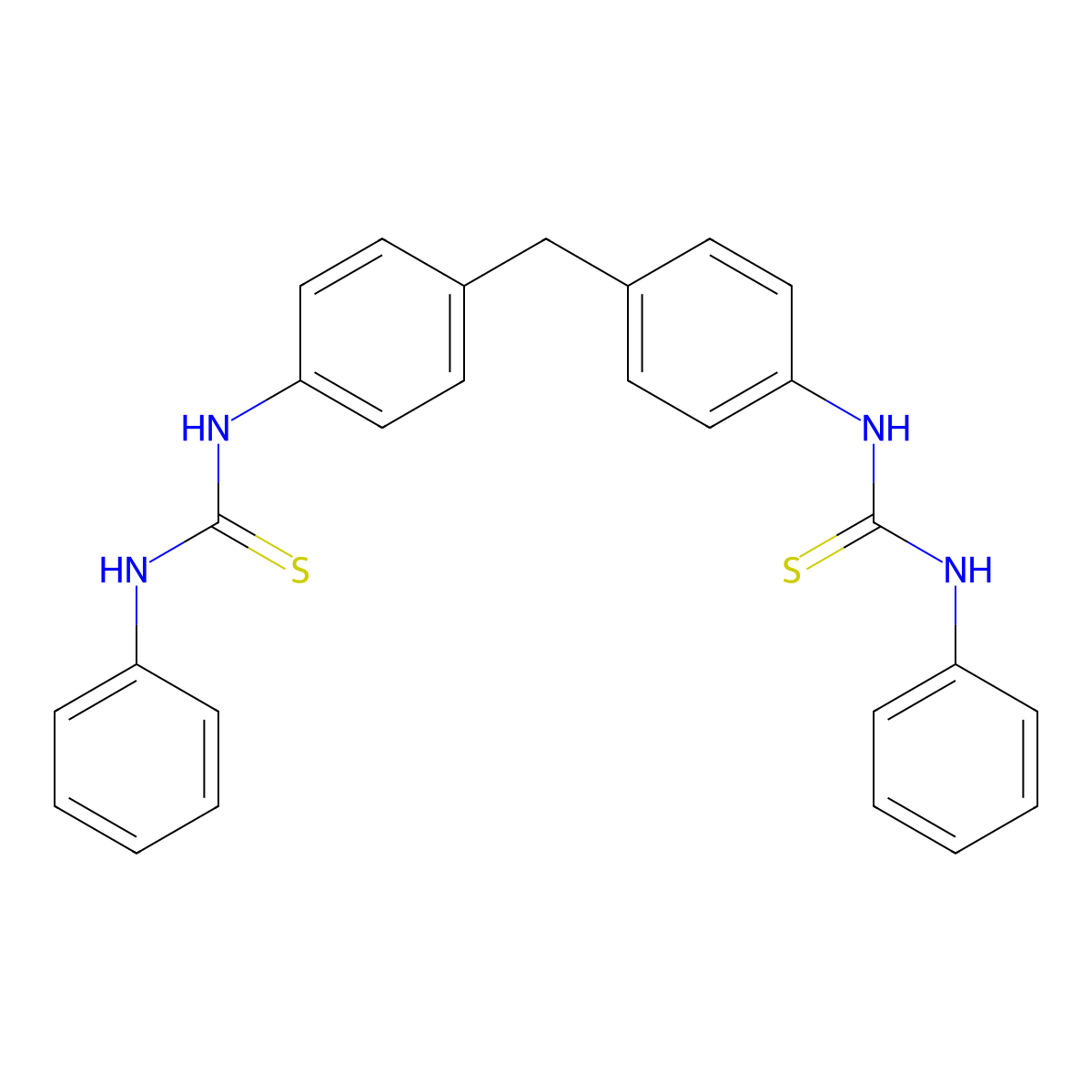 1-Phenyl-3-[4-[[4-(phenylcarbamothioylamino)phenyl]methyl]phenyl]thiourea molecular structure, CAS 147199-35-7