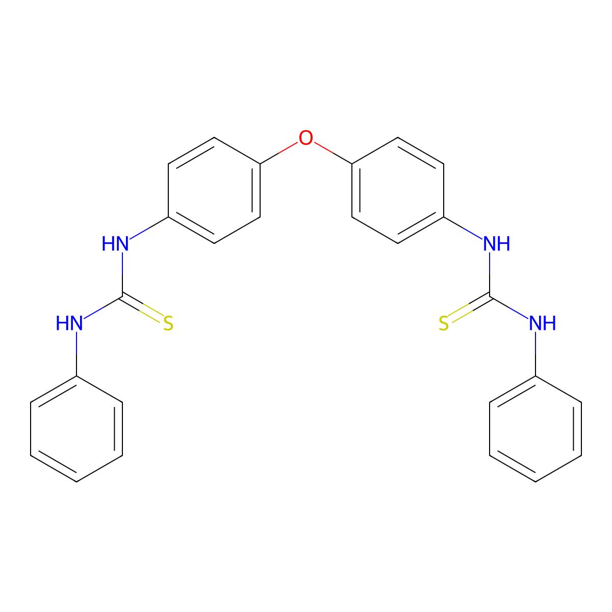 1-Phenyl-3-[4-[4-(phenylcarbamothioylamino)phenoxy]phenyl]thiourea molecular structure, CAS 147199-36-8