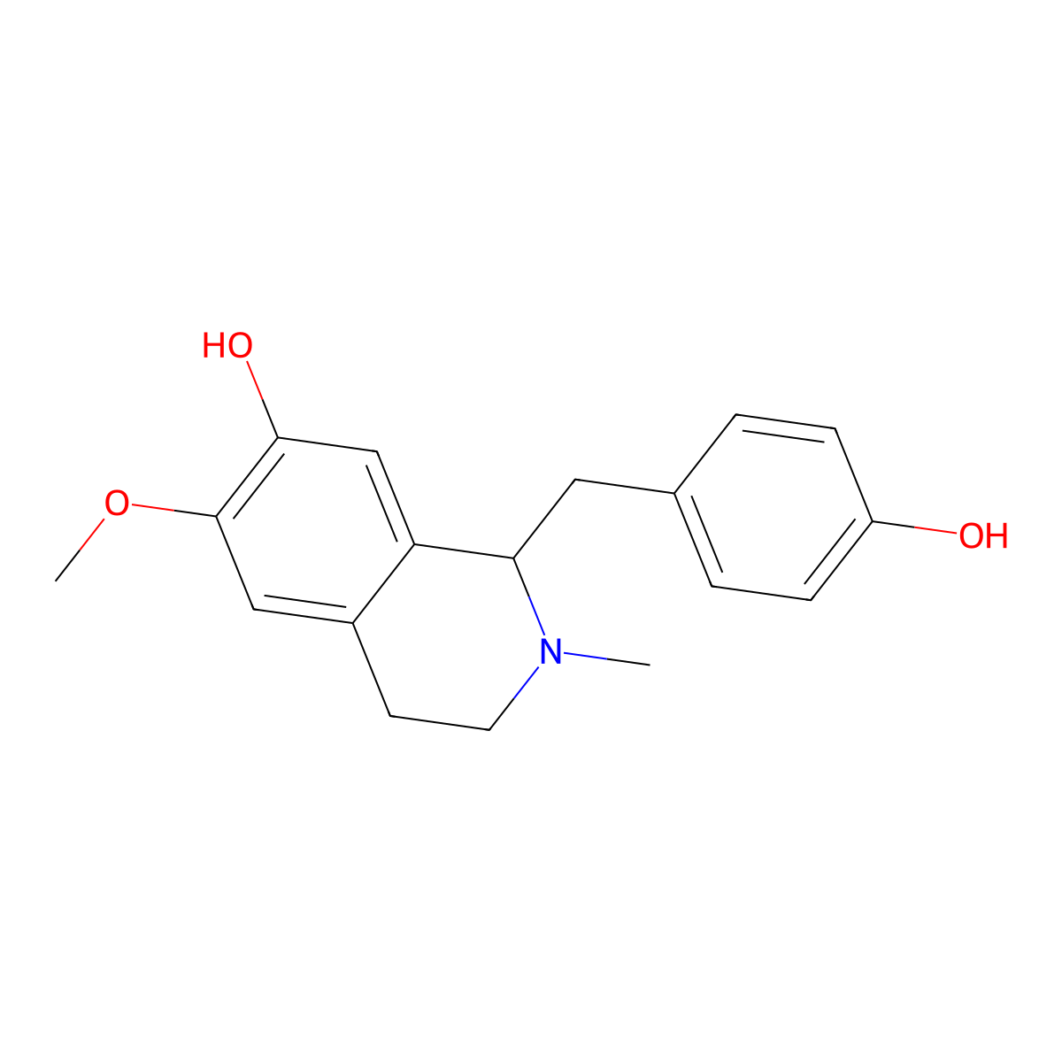 Methyl Coclaurine molecular structure, CAS 1472-62-4