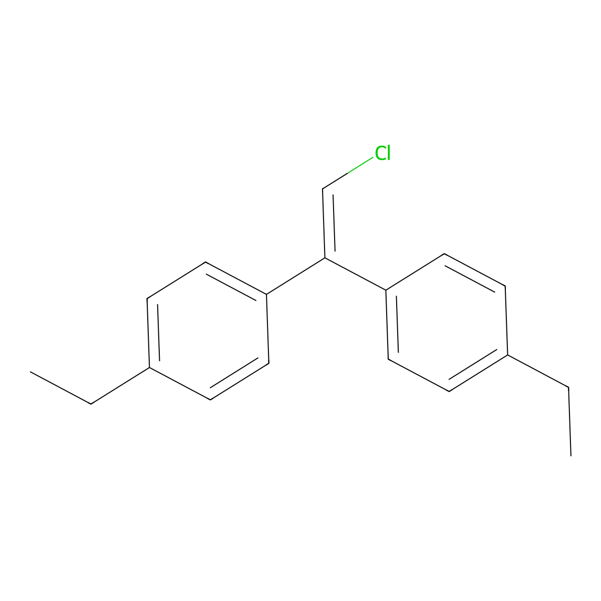 Benzene, 1,1'-(chloroethenylidene)bis[4-ethyl- molecular structure, CAS 14720-90-2