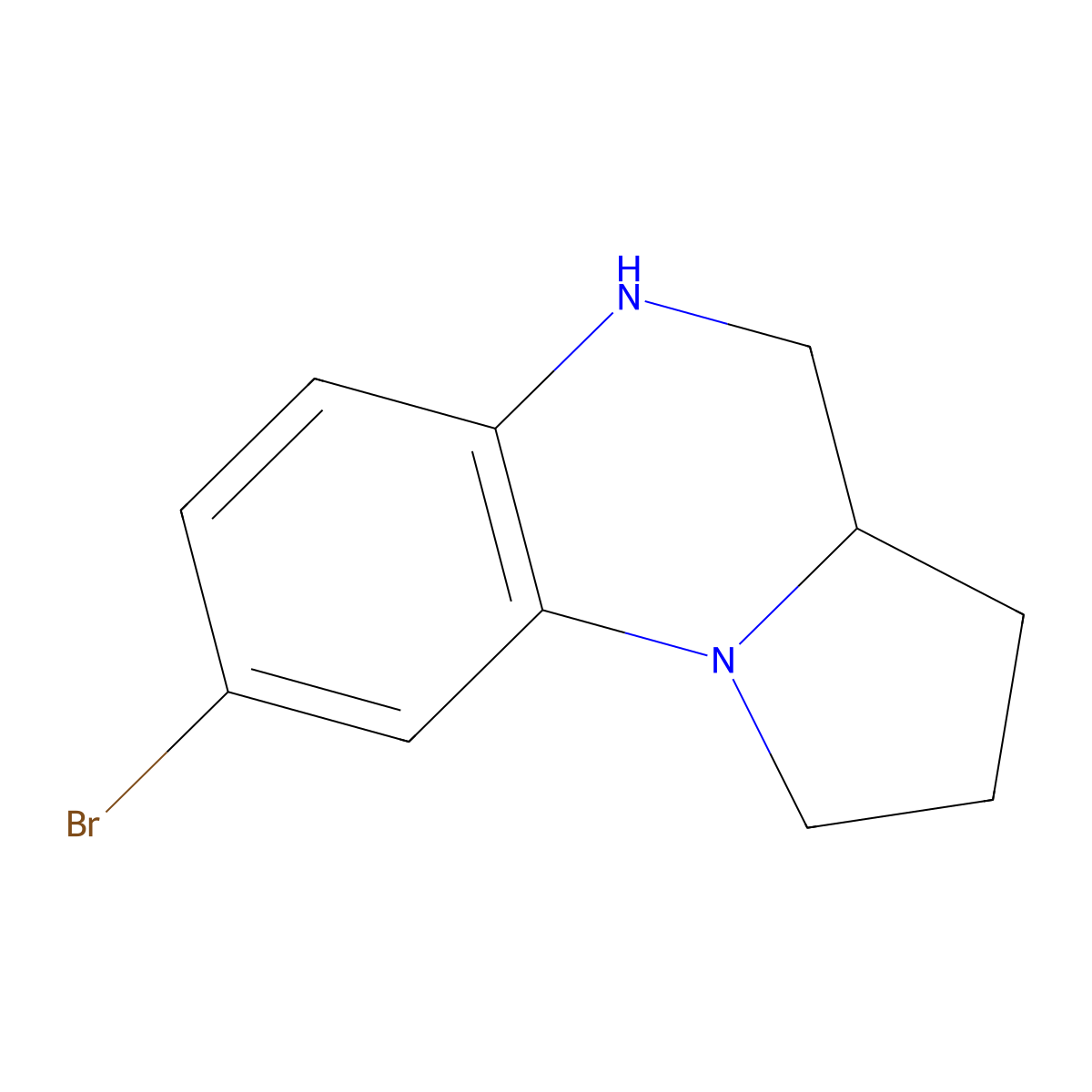 8-Bromo-1,2,3,3a,4,5-hexahydropyrrolo[1,2-a]quinoxaline molecular structure, CAS 1472008-20-0