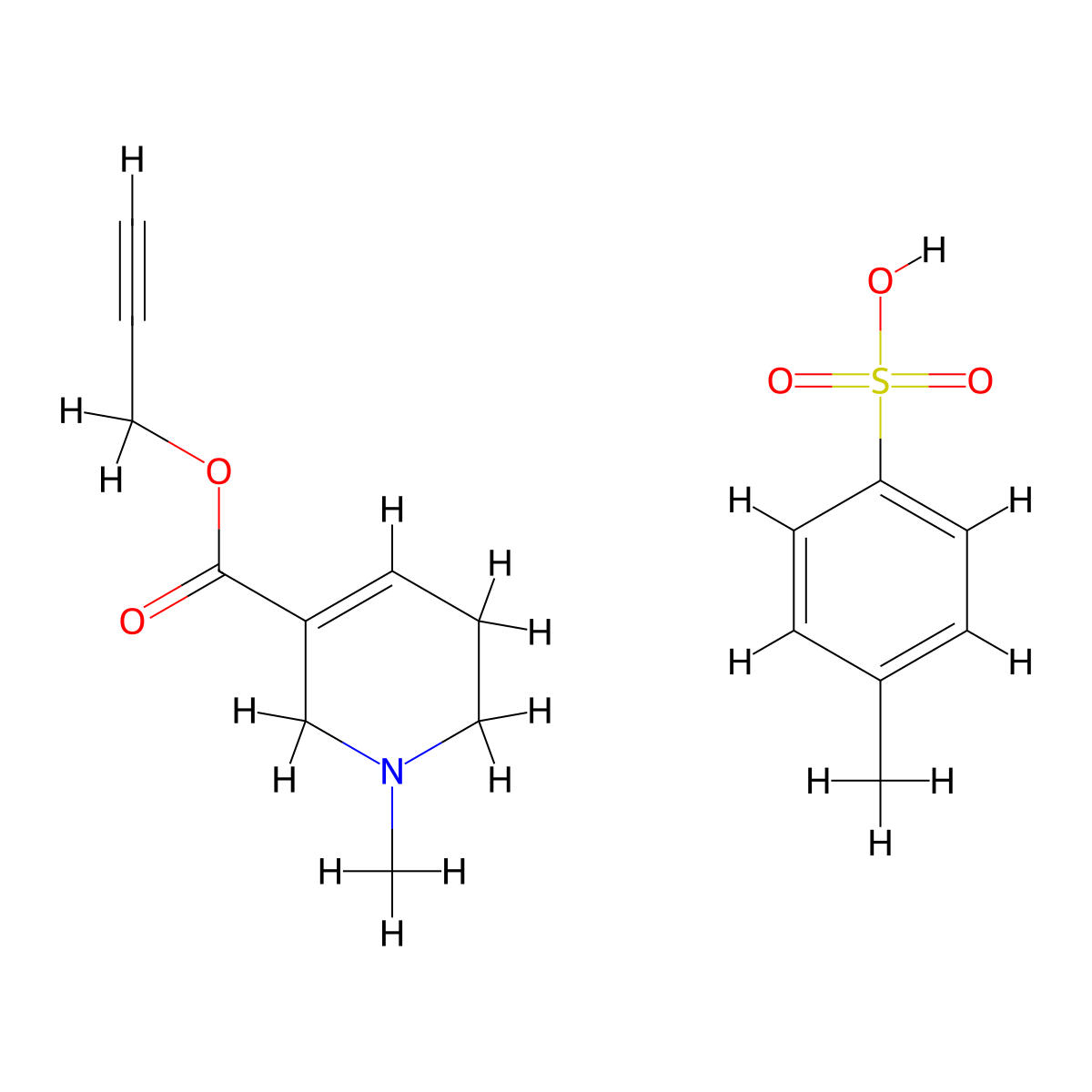 Arecaidine propargyl ester tosylate molecular structure, CAS 147202-94-6
