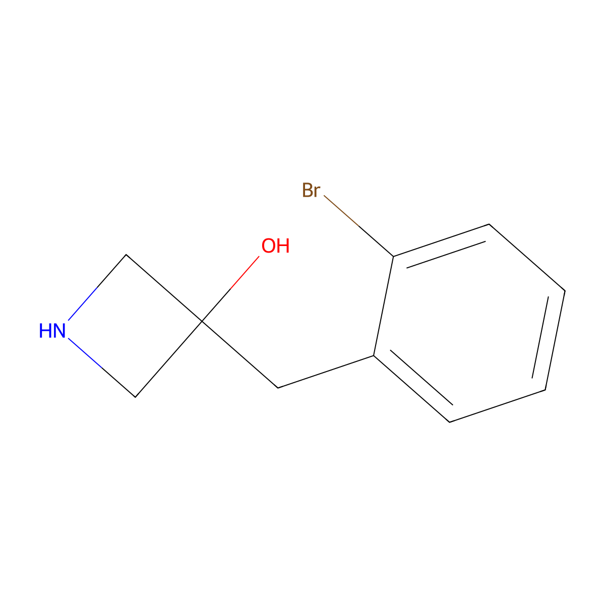 3-[(2-Bromophenyl)methyl]azetidin-3-ol molecular structure, CAS 1472021-18-3