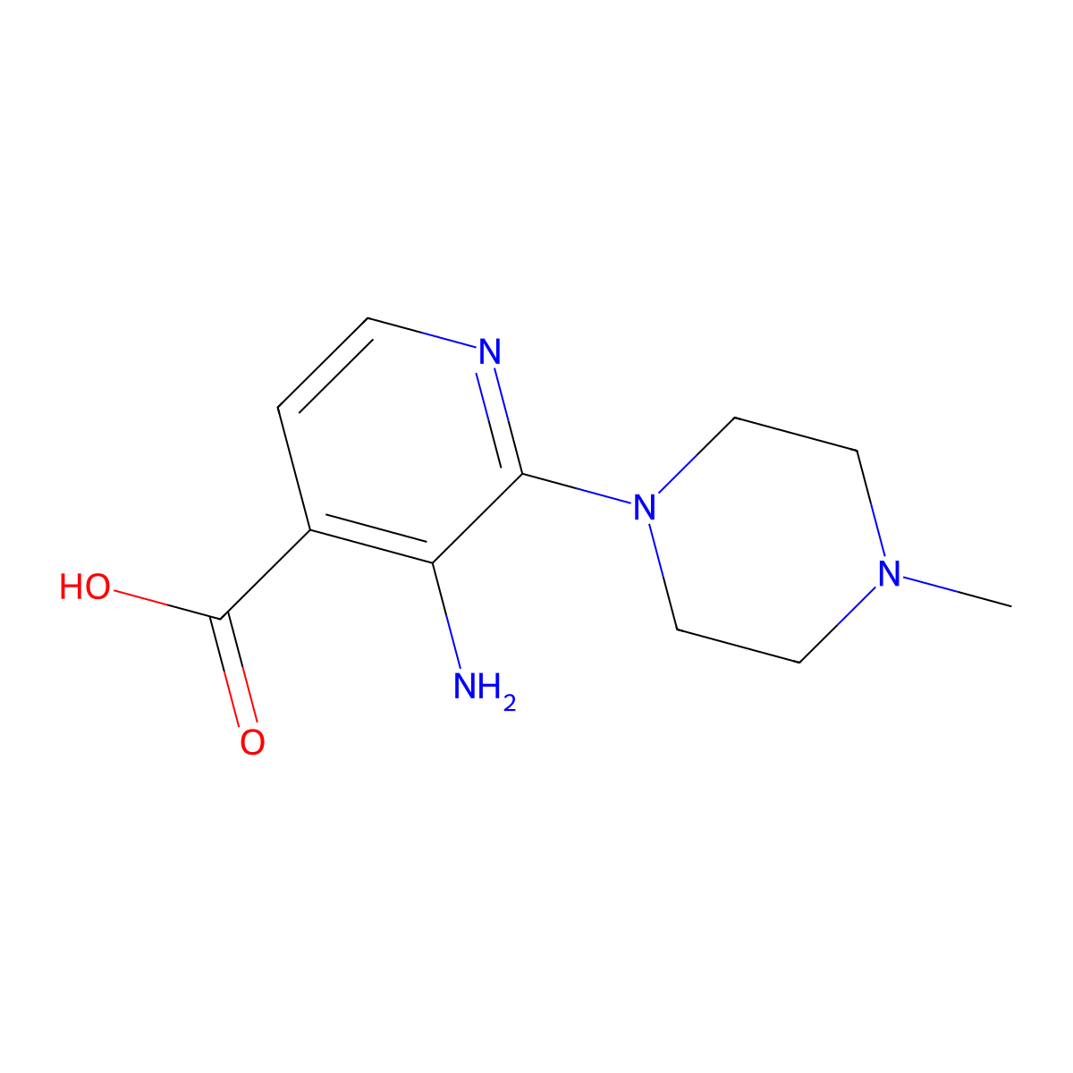 3-Amino-2-(4-methylpiperazin-1-yl)isonicotinic acid molecular structure, CAS 1472024-01-3