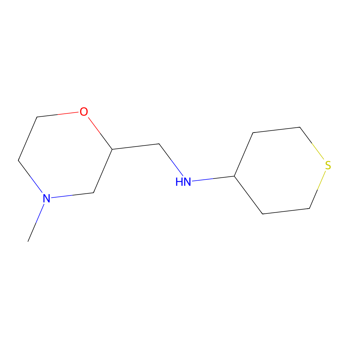 N-[(4-Methylmorpholin-2-yl)methyl]thian-4-amine molecular structure, CAS 1472046-30-2