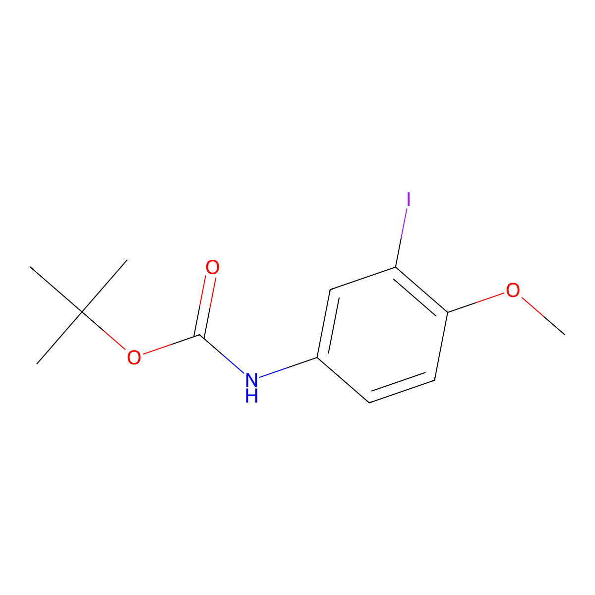 tert-butyl N-(3-iodo-4-methoxyphenyl)carbamate molecular structure, CAS 1472069-63-8