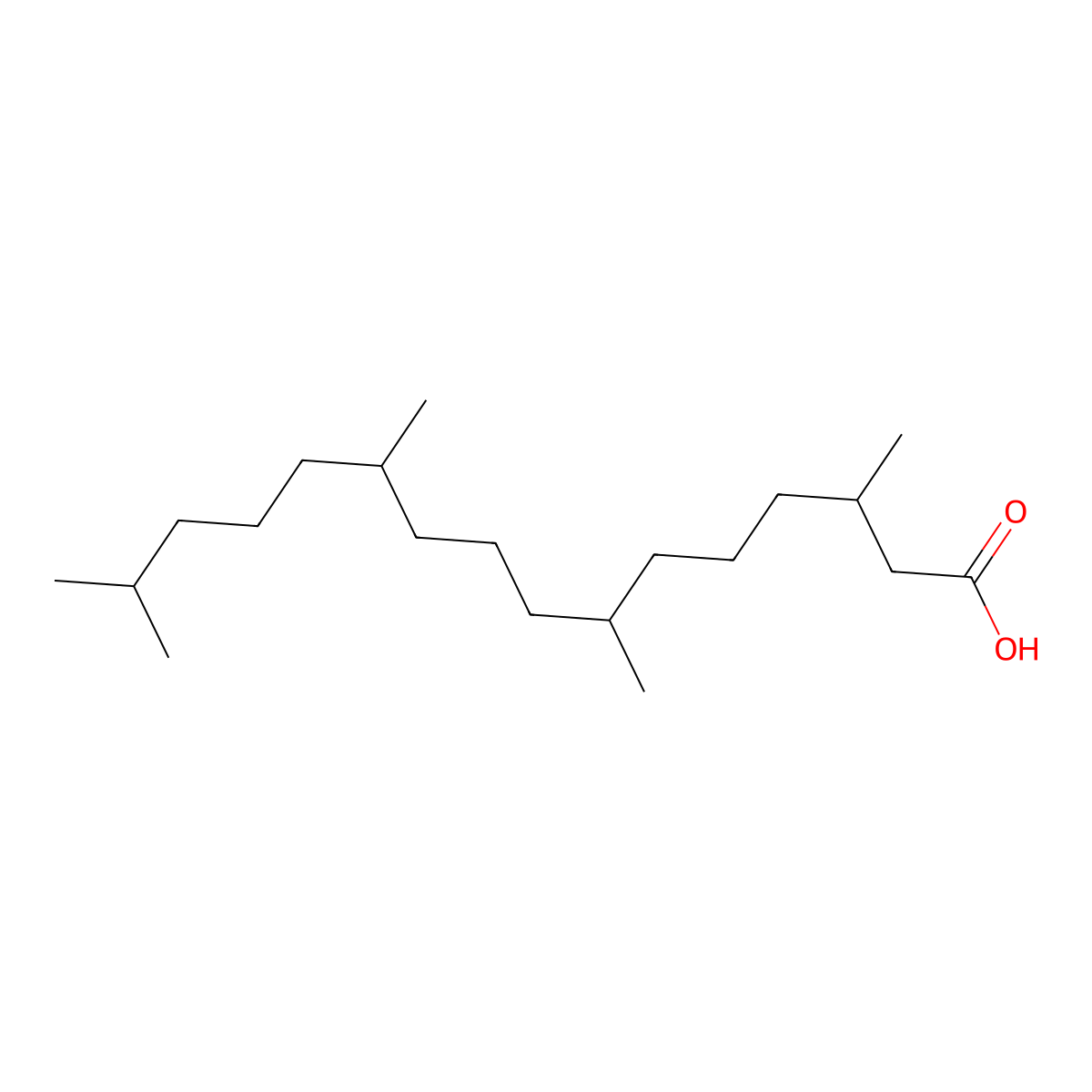 Phytanic Acid molecular structure, CAS 14721-66-5