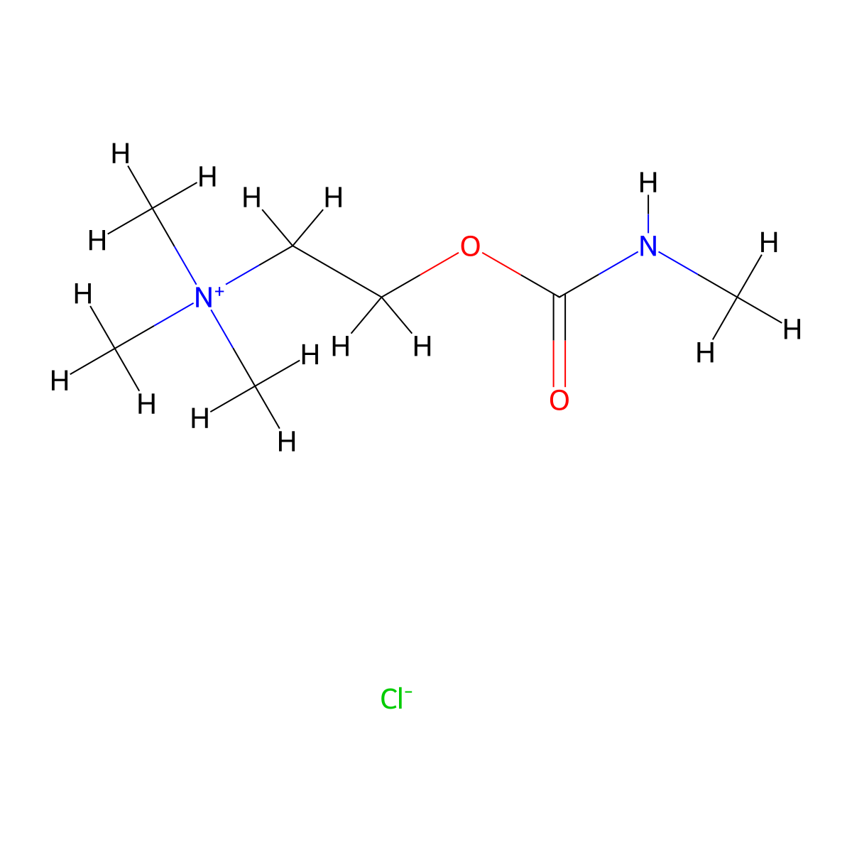 Ethanaminium, N,N,N-trimethyl-2-(((methylamino)carbonyl)oxy)-, chloride (1:1) molecular structure, CAS 14721-76-7