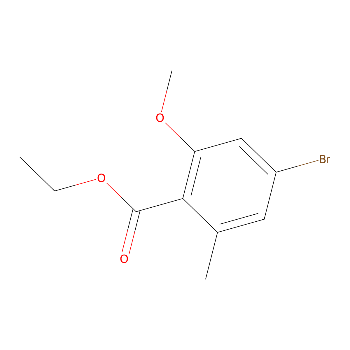 Ethyl 4-bromo-2-methoxy-6-methylbenzoate molecular structure, CAS 1472104-38-3