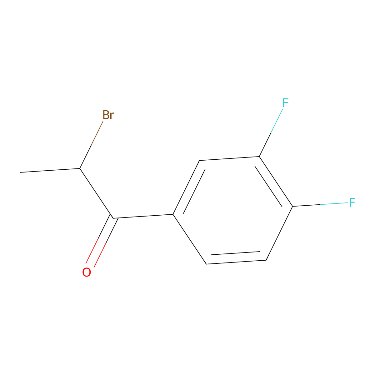 2-Bromo-1-(3,4-difluorophenyl)propan-1-one molecular structure, CAS 147214-39-9