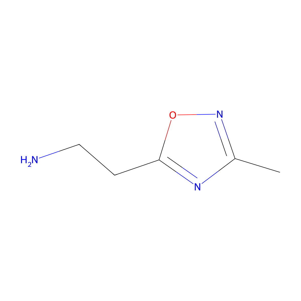 2-(3-Methyl-1,2,4-oxadiazol-5-yl)ethanamine molecular structure, CAS 147216-21-5