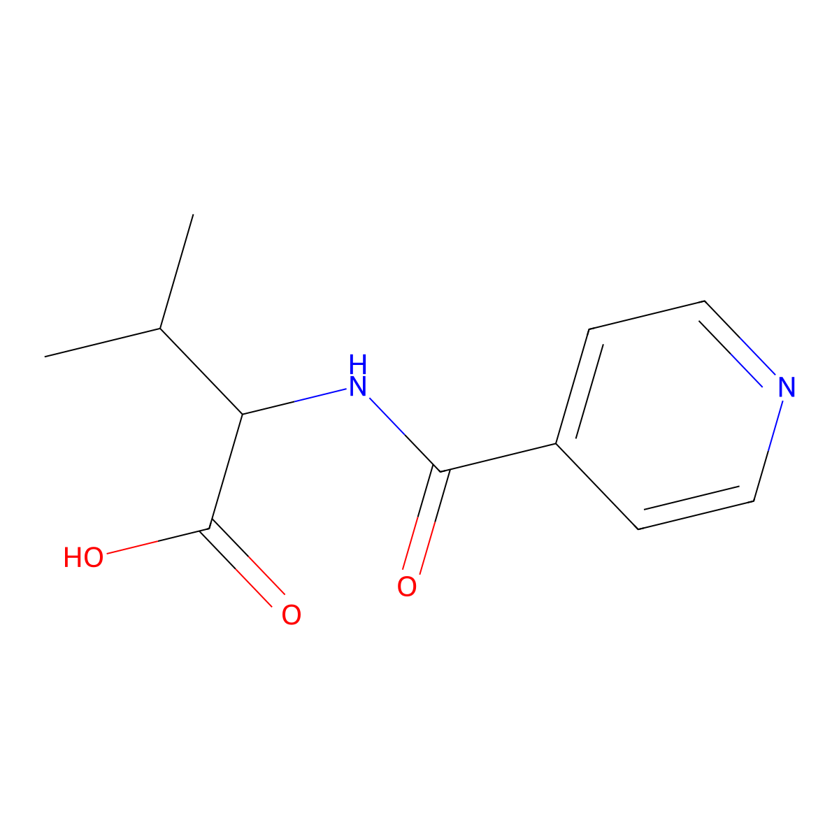3-Methyl-2-(pyridin-4-ylformamido)butanoic acid molecular structure, CAS 147218-37-9