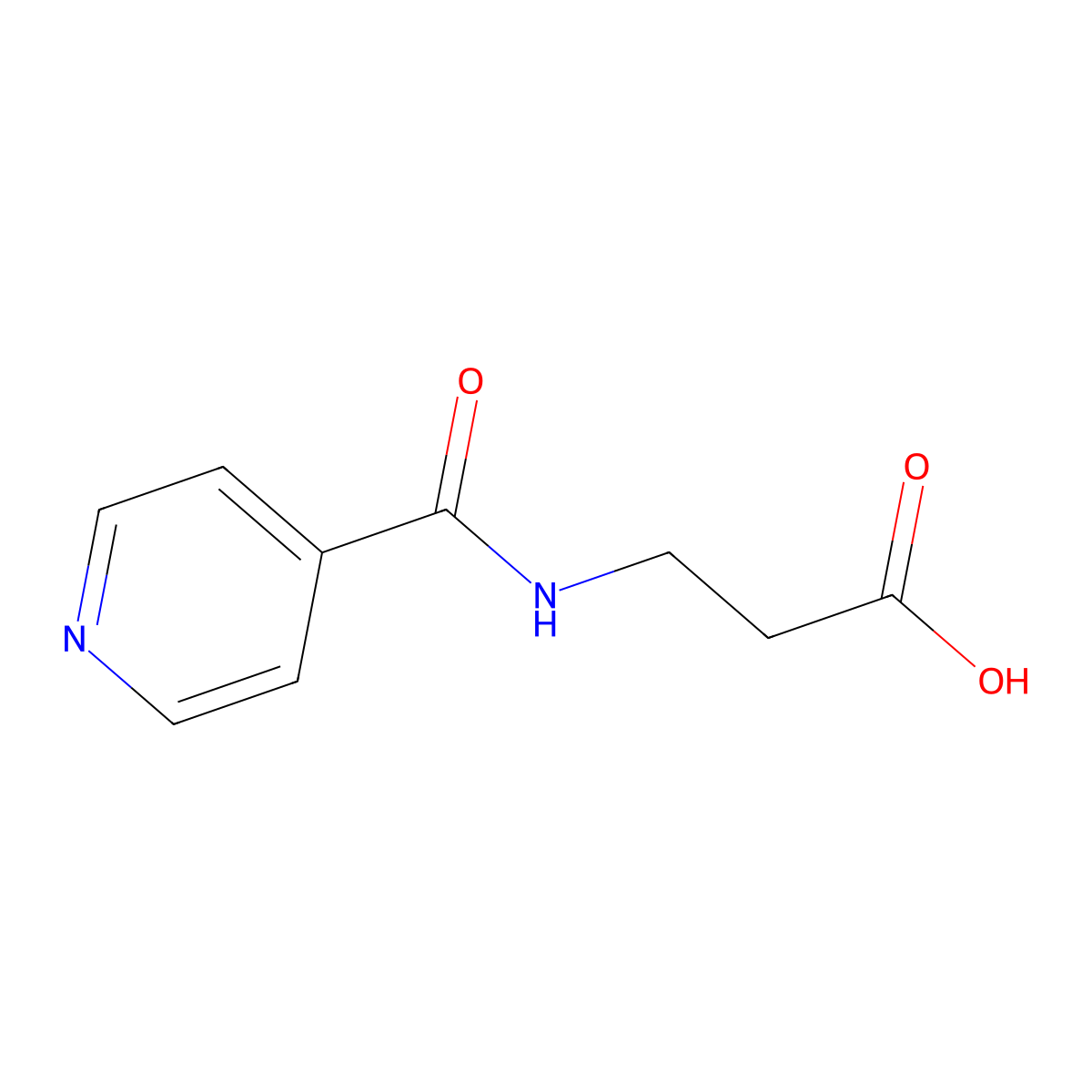 3-[(Pyridin-4-yl)formamido]propanoic acid molecular structure, CAS 147218-38-0