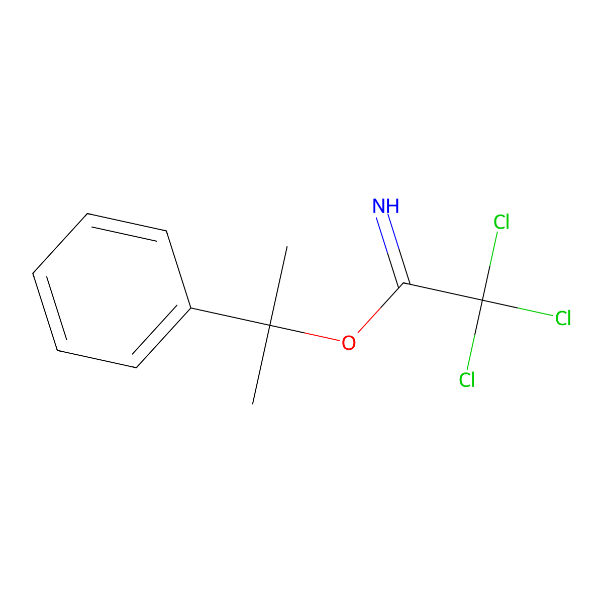 2-Phenylpropan-2-yl 2,2,2-trichloroacetimidate molecular structure, CAS 147221-33-8