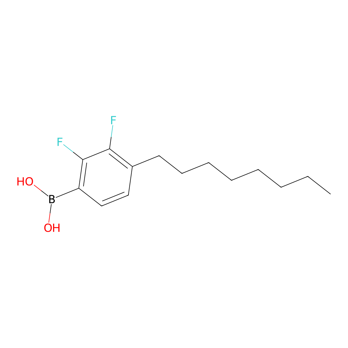 (2,3-Difluoro-4-octylphenyl)boronic acid molecular structure, CAS 147223-24-3