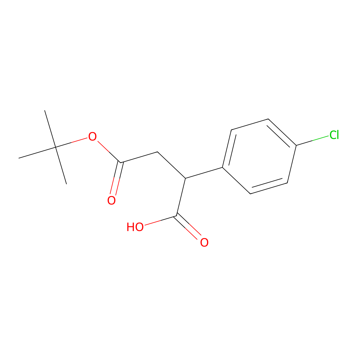 (R)-4-(Tert-butoxy)-2-(4-chlorophenyl)-4-oxobutanoic acid molecular structure, CAS 147224-50-8