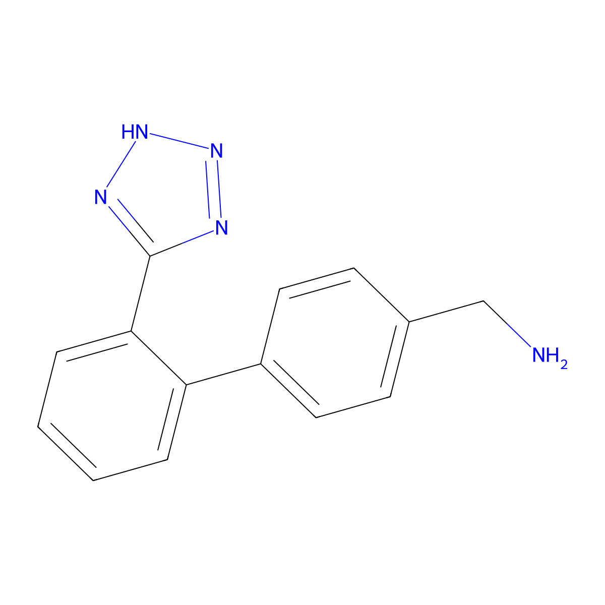 N-[[2'-(1H-tetrazol-5-yl)[1,1'-biphenyl]-4-yl]methyl]amine molecular structure, CAS 147225-68-1