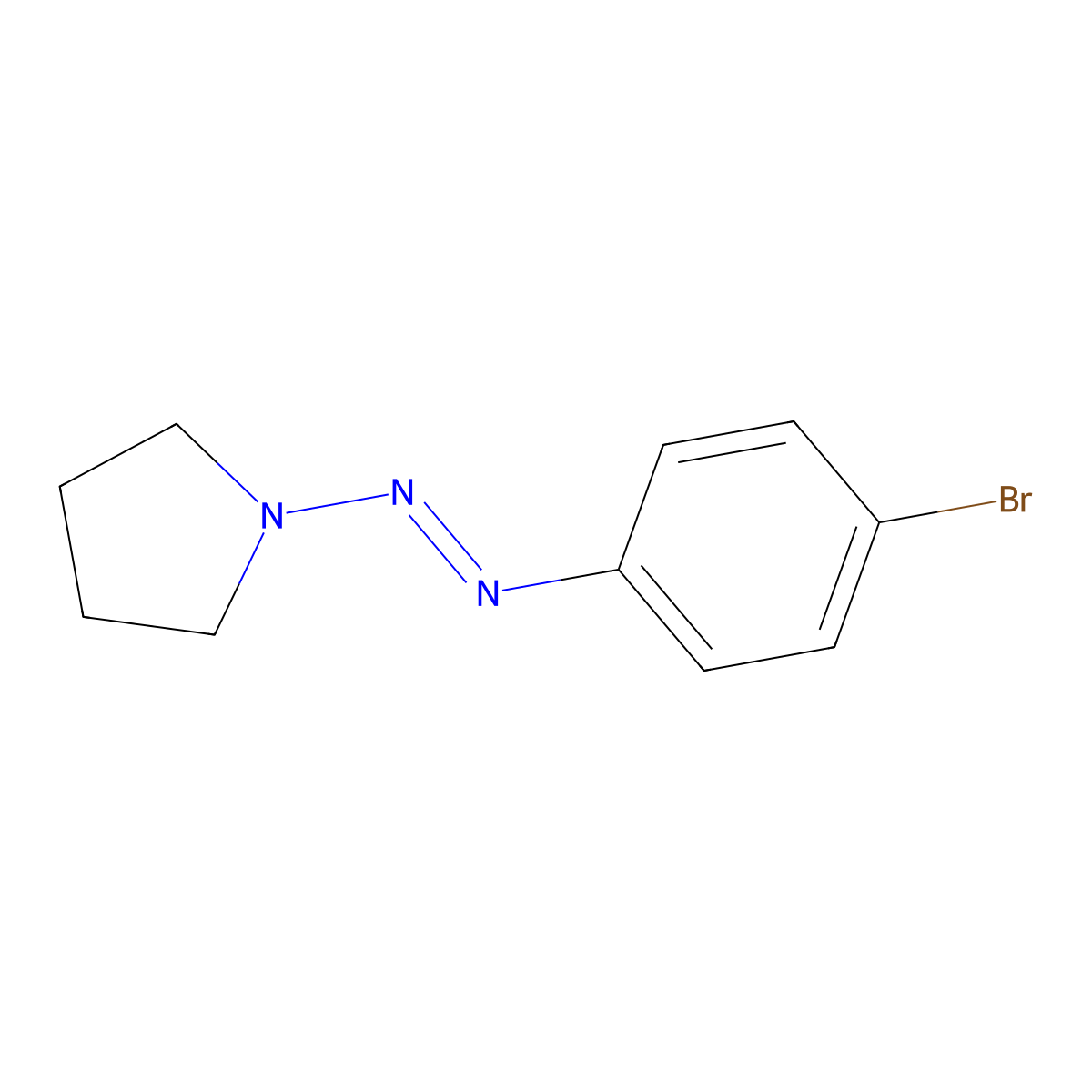 1-((4-Bromophenyl)diazenyl)pyrrolidine molecular structure, CAS 147227-33-6