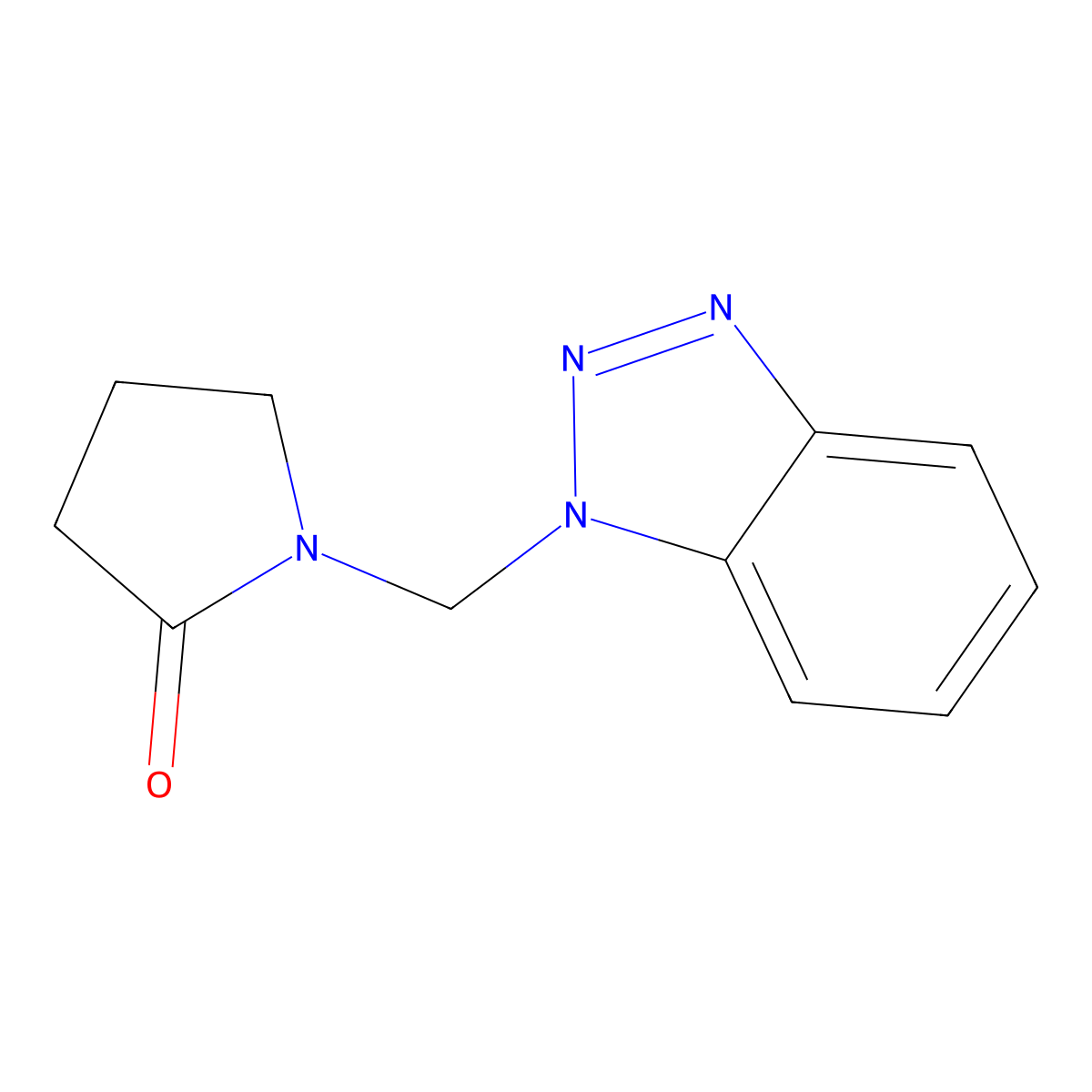 1-(1H-1,2,3-Benzotriazol-1-ylmethyl)pyrrolidin-2-one molecular structure, CAS 147227-55-2