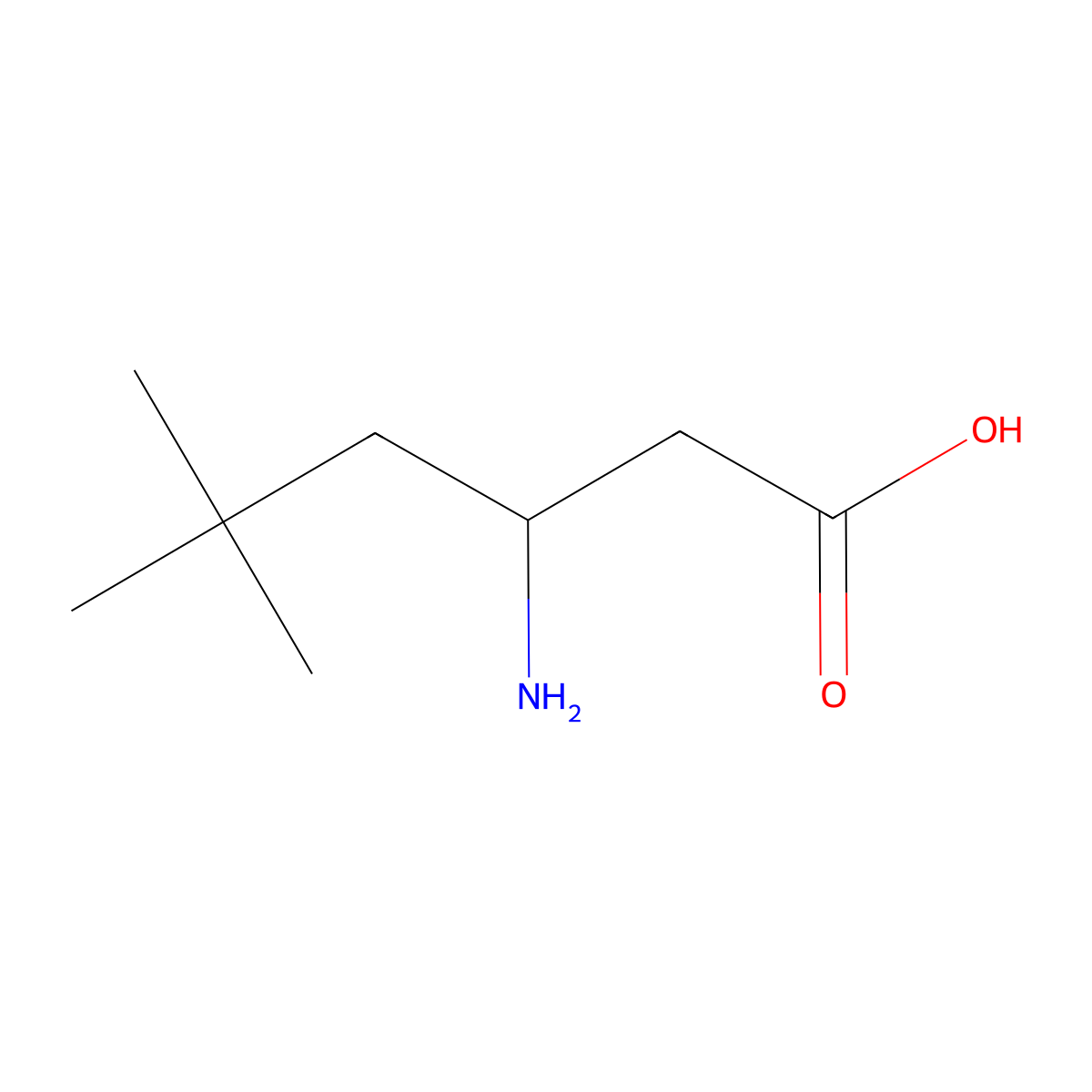 (3R)-3-amino-5,5-dimethylhexanoic acid molecular structure, CAS 147228-35-1