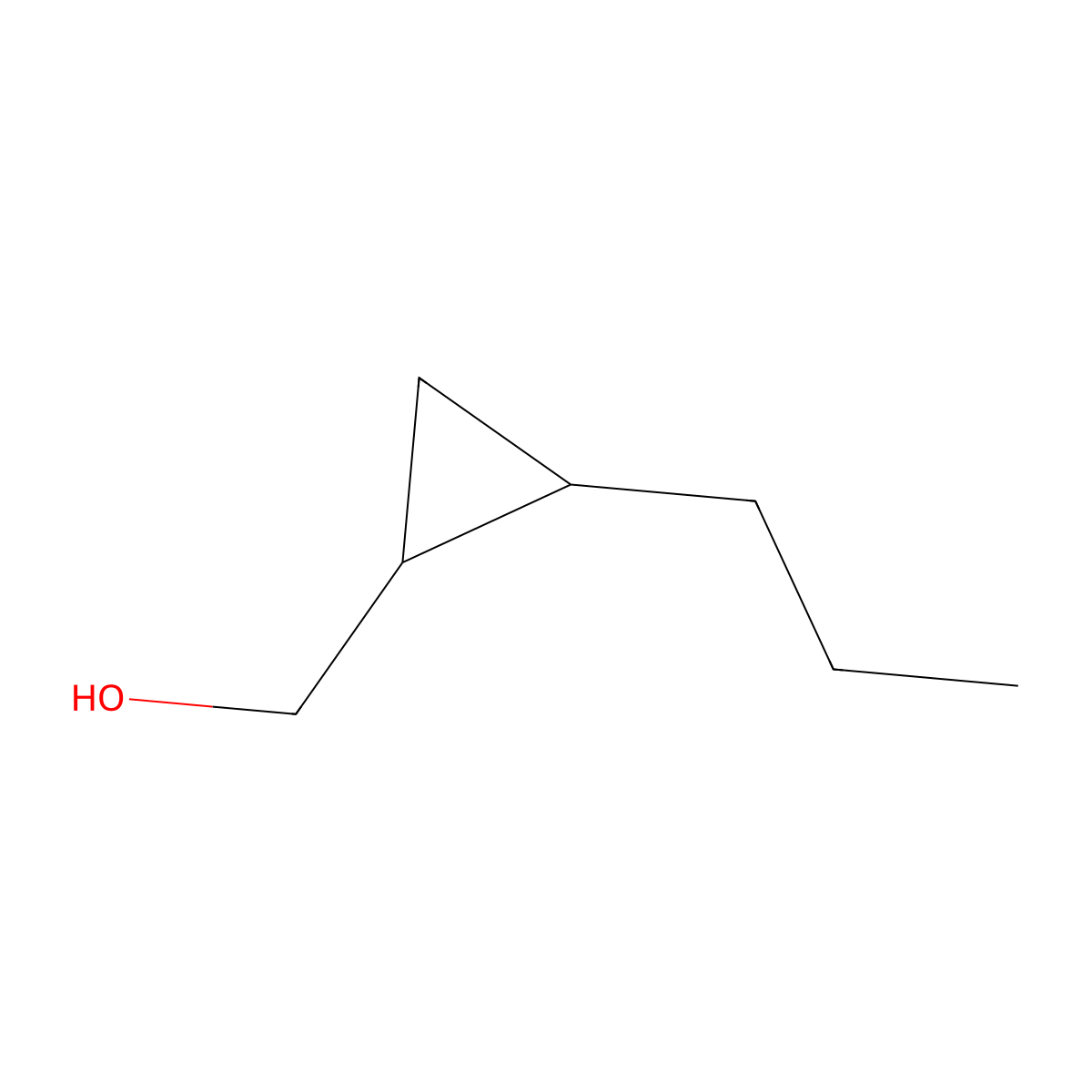 rac-((1R,2R)-2-propylcyclopropyl)methanol molecular structure, CAS 147228-48-6