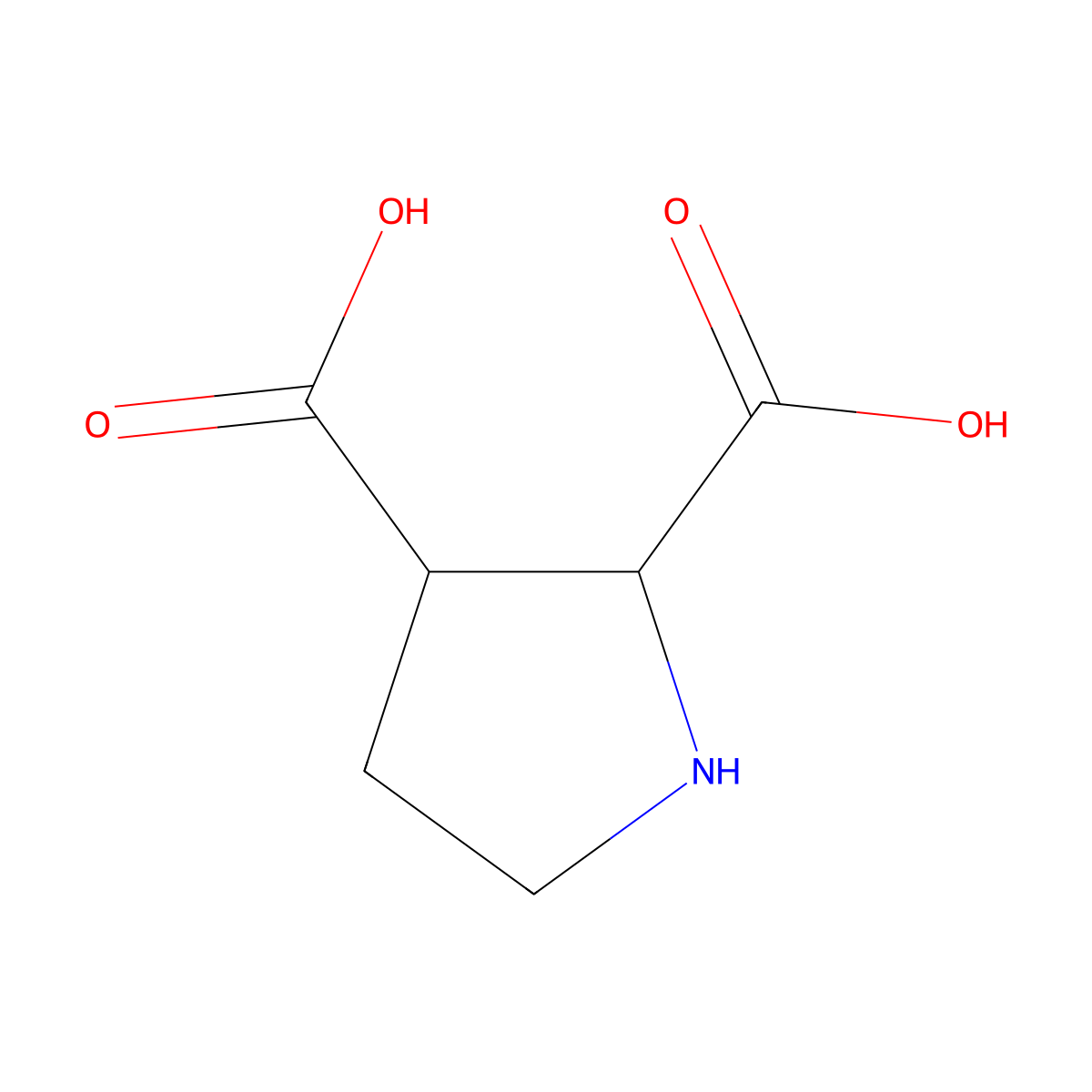 Pyrrolidine-2,3-dicarboxylic acid molecular structure, CAS 147235-95-8