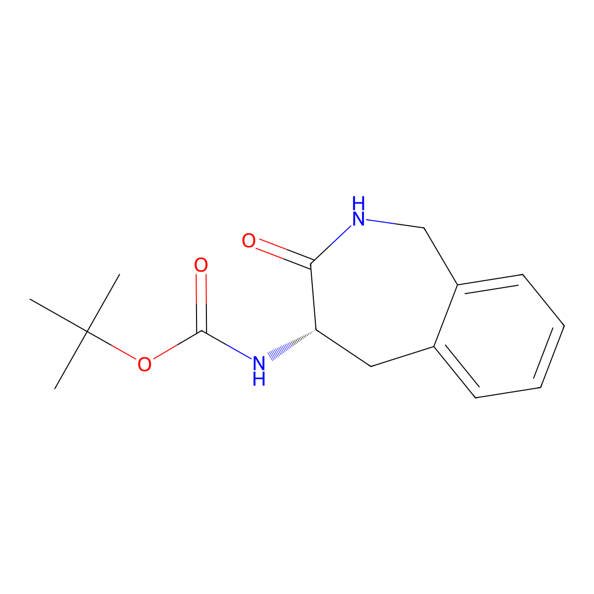 tert-Butyl (S)-(3-oxo-2,3,4,5-tetrahydro-1H-benzo[c]azepin-4-yl)carbamate molecular structure, CAS 147239-66-5