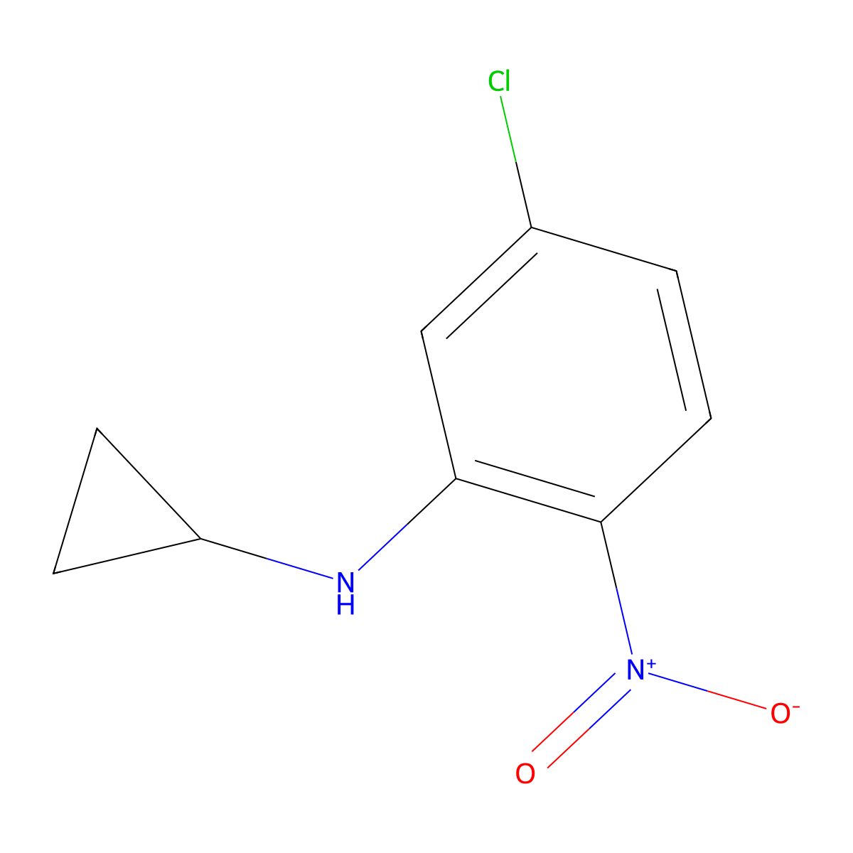 5-chloro-N-cyclopropyl-2-nitroaniline molecular structure, CAS 147245-29-2