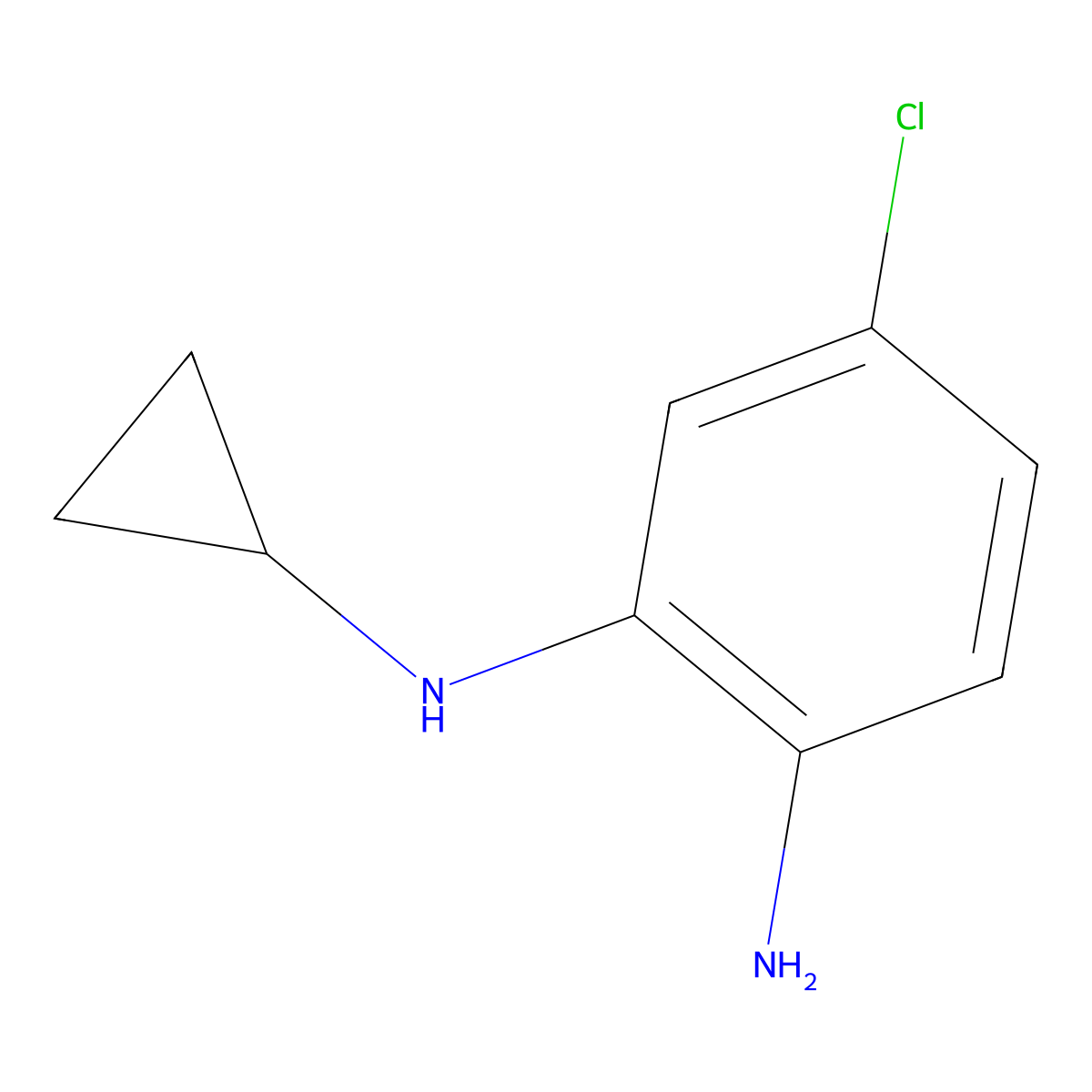 5-chloro-N1-cyclopropylbenzene-1,2-diamine molecular structure, CAS 147245-30-5