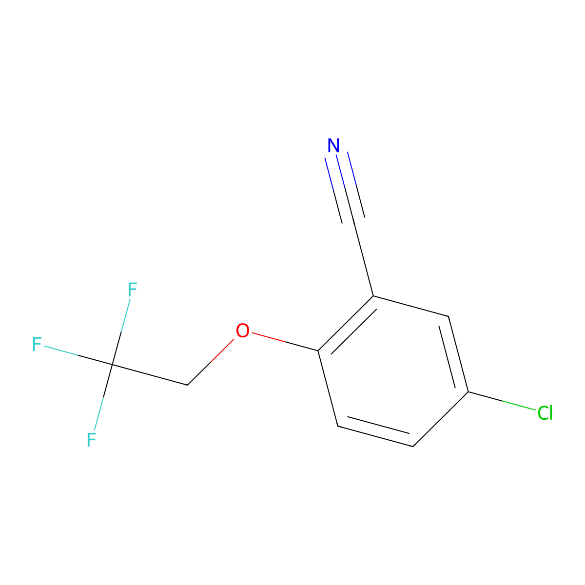 5-Chloro-2-(2,2,2-trifluoroethoxy)benzonitrile molecular structure, CAS 147249-29-4