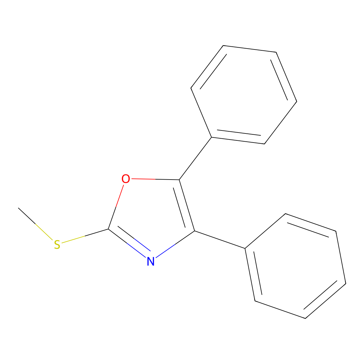 2-(Methylthio)-4,5-diphenyloxazole molecular structure, CAS 14725-35-0