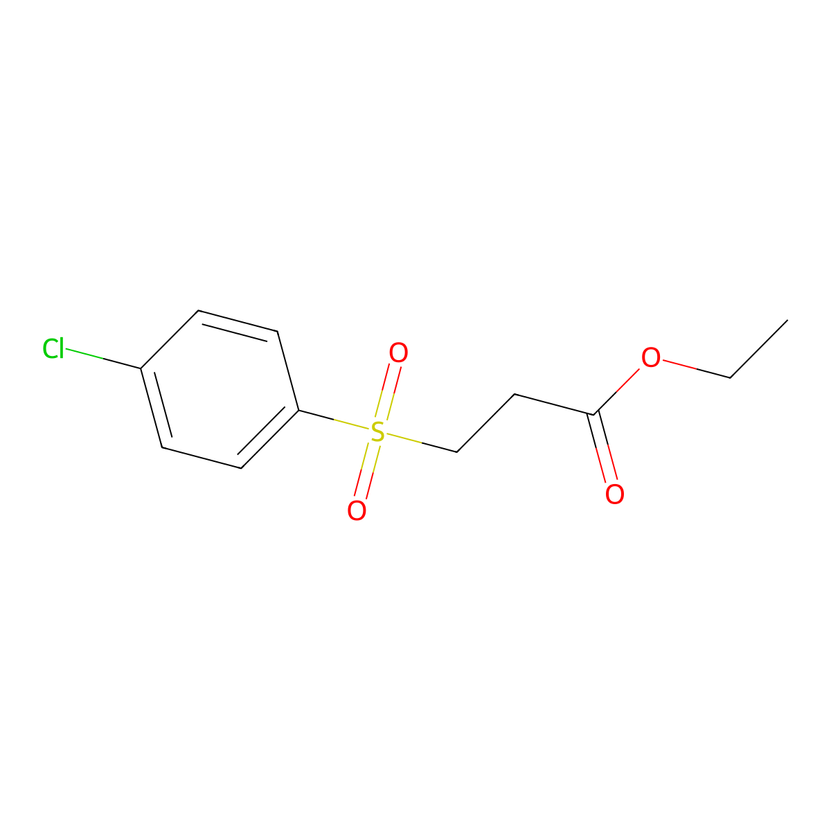 Ethyl 3-(4-chlorophenyl)sulfonylpropanoate molecular structure, CAS 14725-83-8